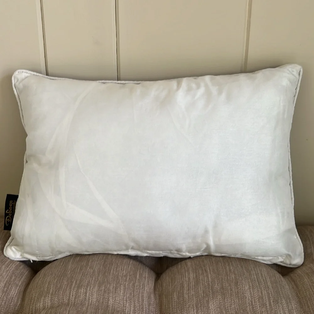 DeBage Grey and White Holiday Pillow With Bead Accents-Tree Design